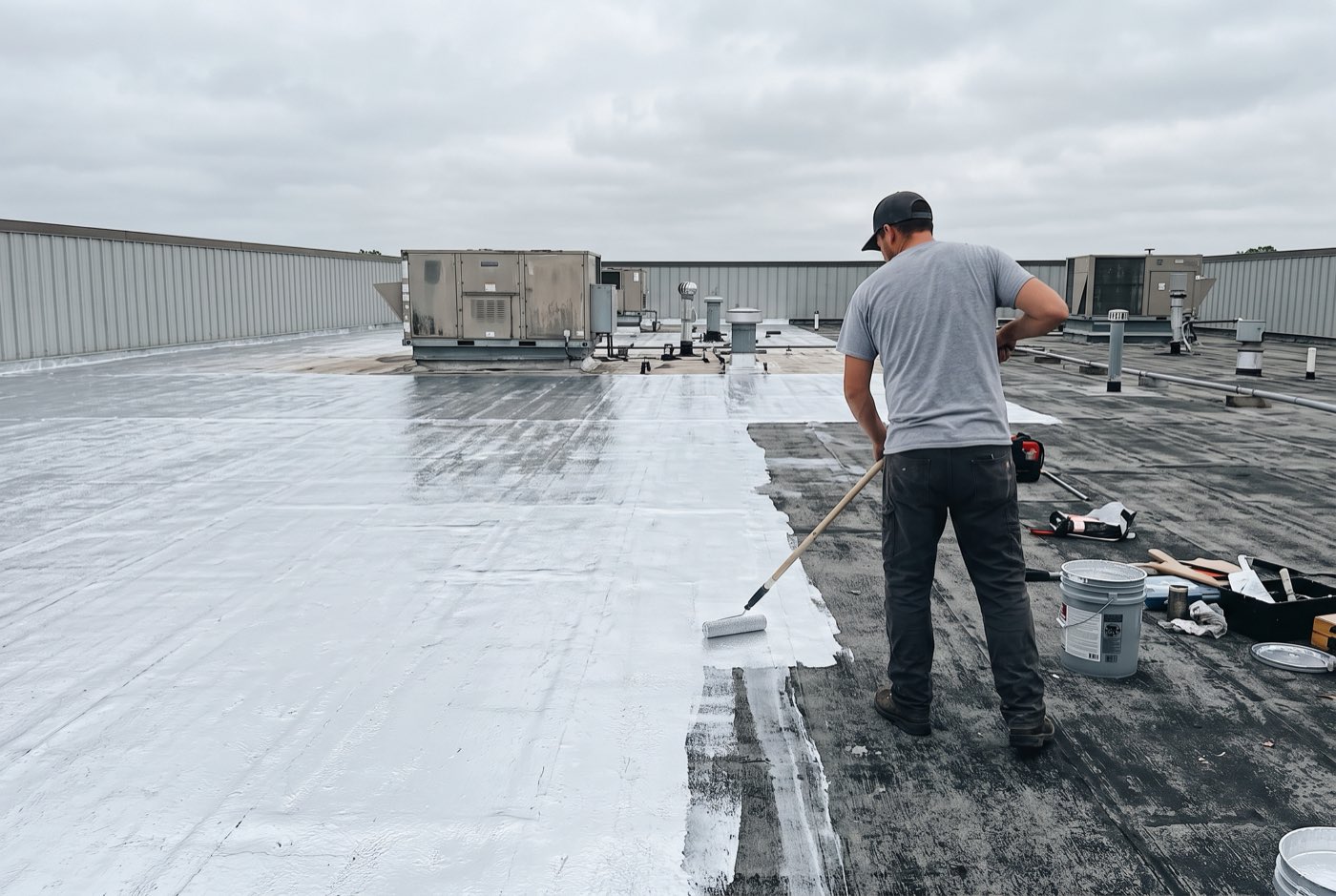 Flat roof, resurfaced